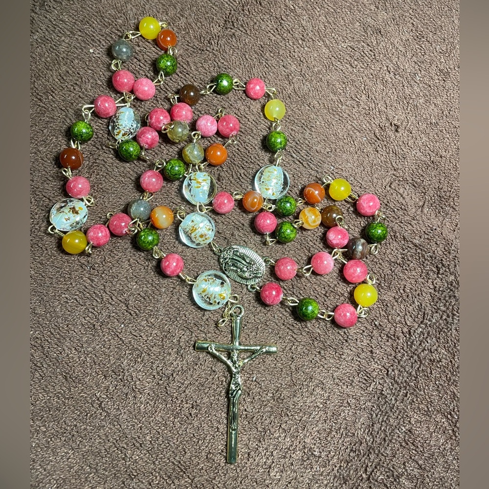 Colorful Beaded Rosary with Crucifix